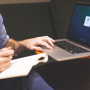 typing and making notes