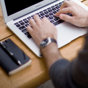 typing on a computer